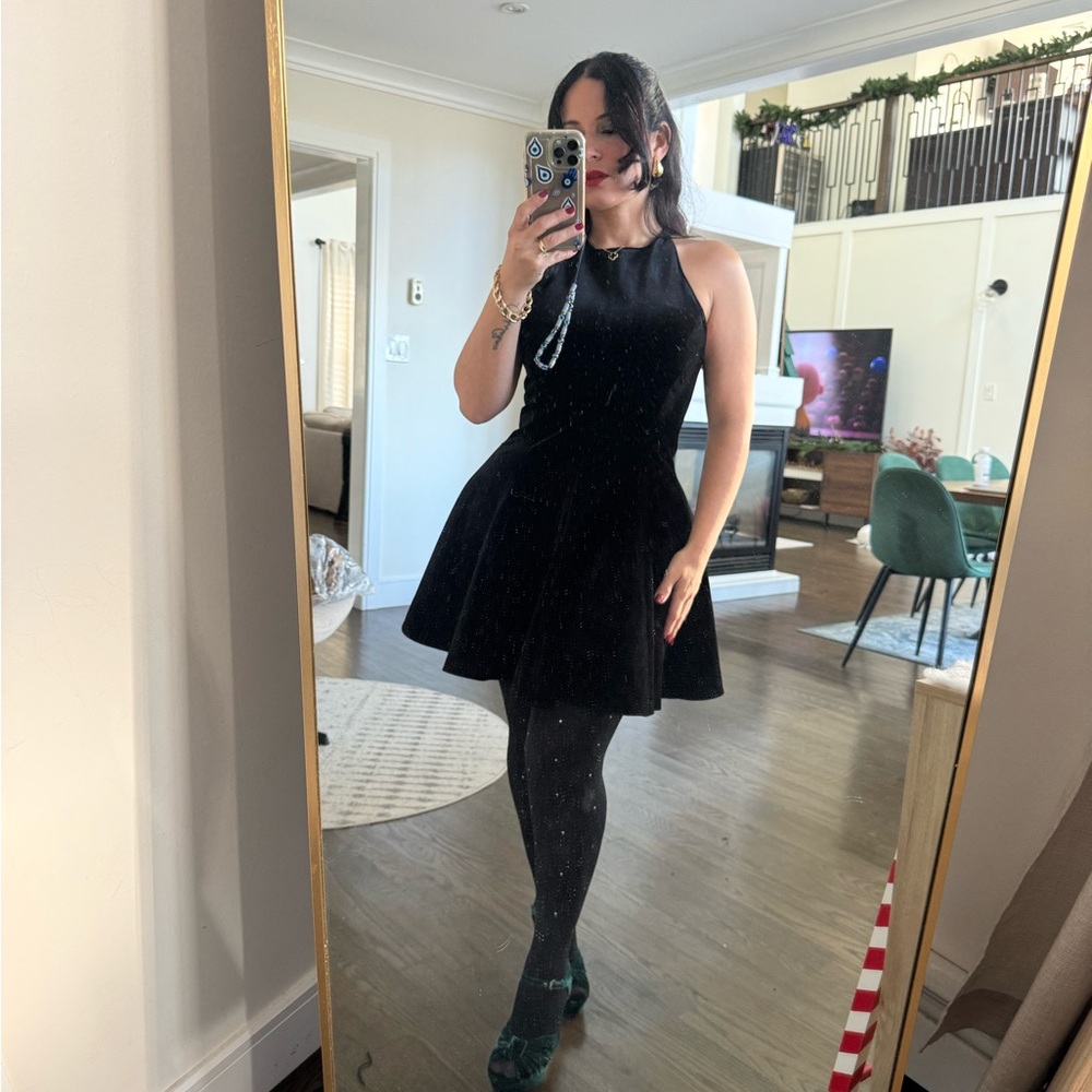 Zara black velvet dress